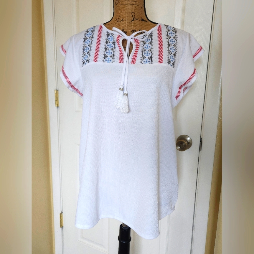 Adrianna Papell Embroidered Top